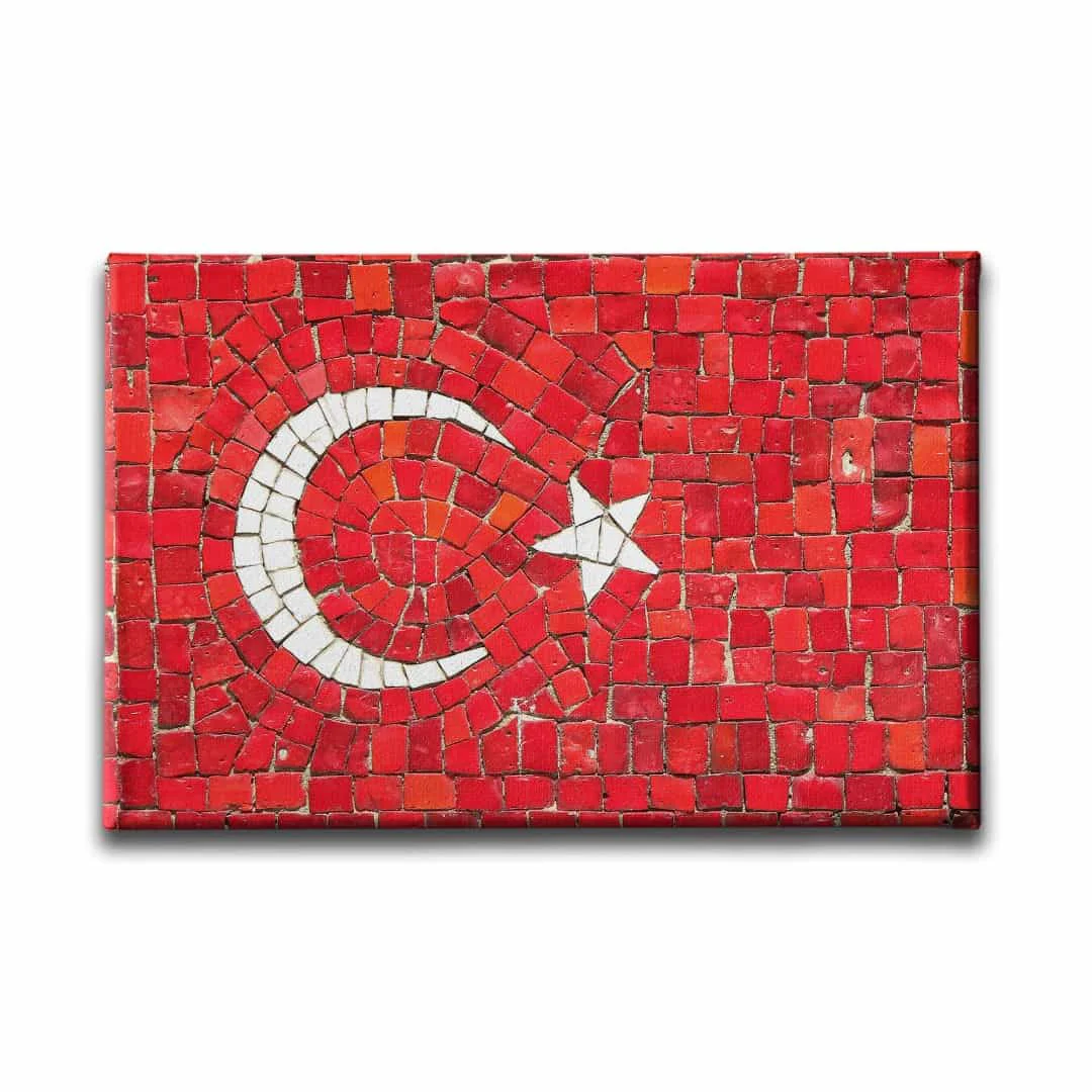 Tas Doseme Turk Bayragi Kanvas Tablo